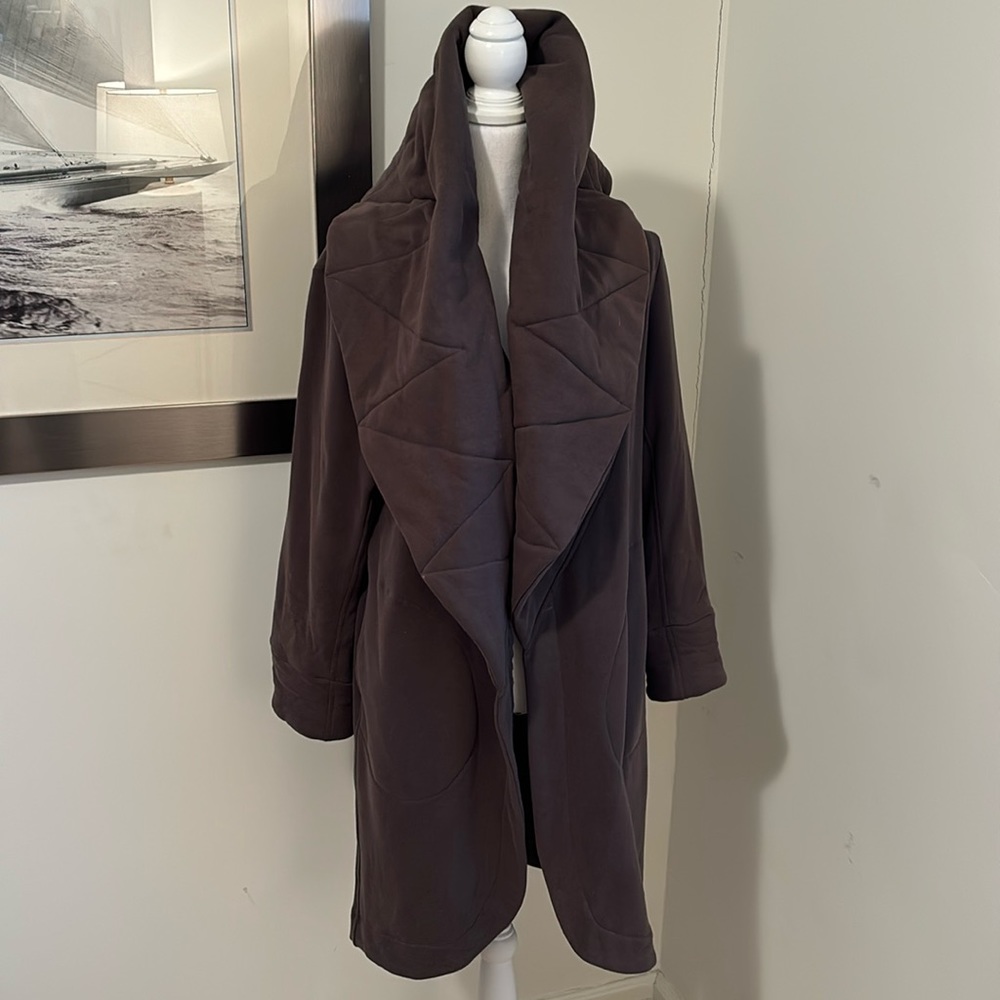 Avec Les Filles. Shawl collar pull on sweatshirt.